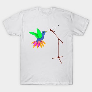 Colorful Bird and Microphone T-Shirt